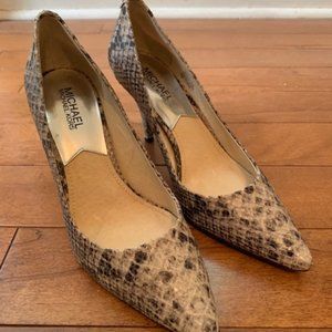 Michael Kors Brown Snakeskin Pumps